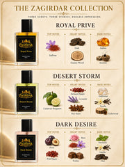 Royal Prive, Desert Storm & Dark Desire 30 ML Perfume Combo – 3 Premium Fragrances Gift Set