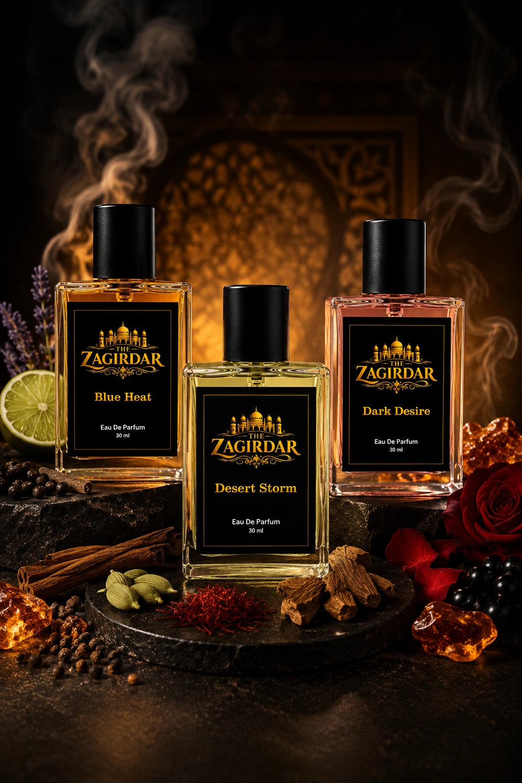 Blue Heat, Dark Desire & Desert Storm 30 ML Perfume Combo – 3 Premium Fragrances Gift Set