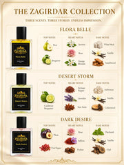 Flora Belle, Desert Storm & Dark Desire 30 ML Perfume Combo – 3 Premium Fragrances Gift Set