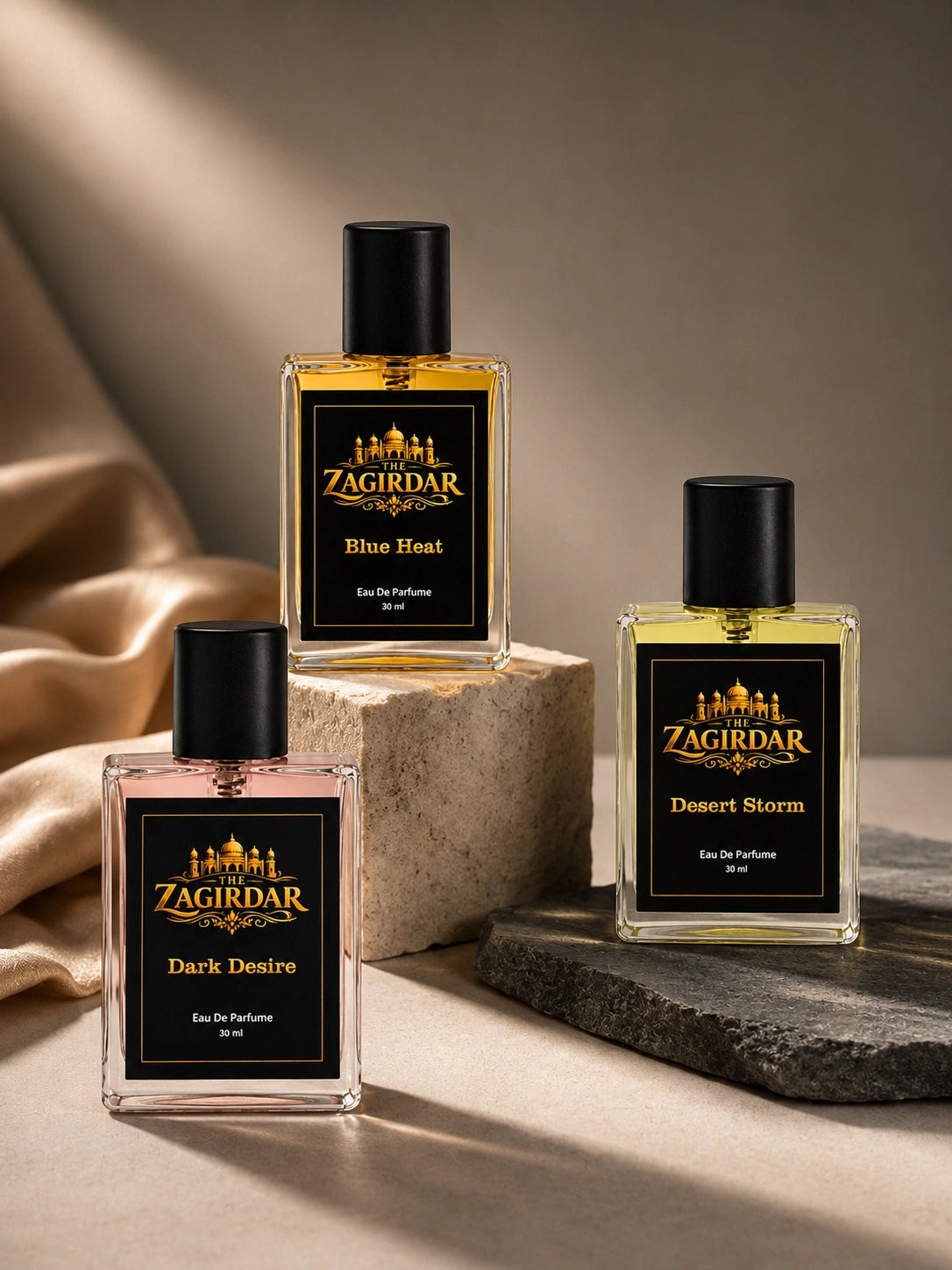 Flora Belle, Desert Storm & Dark Desire 30 ML Perfume Combo – 3 Premium Fragrances Gift Set